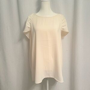 Ann Taylor Soft Ivory Short Sleeve Blouse